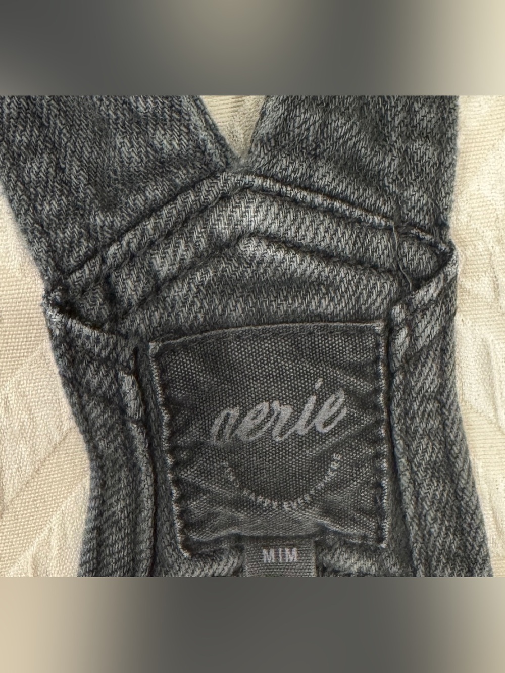 Aerie AE Werk And Play Shortalls Size M Gray Denim Overalls Casual Romper - Picture 3 of 5